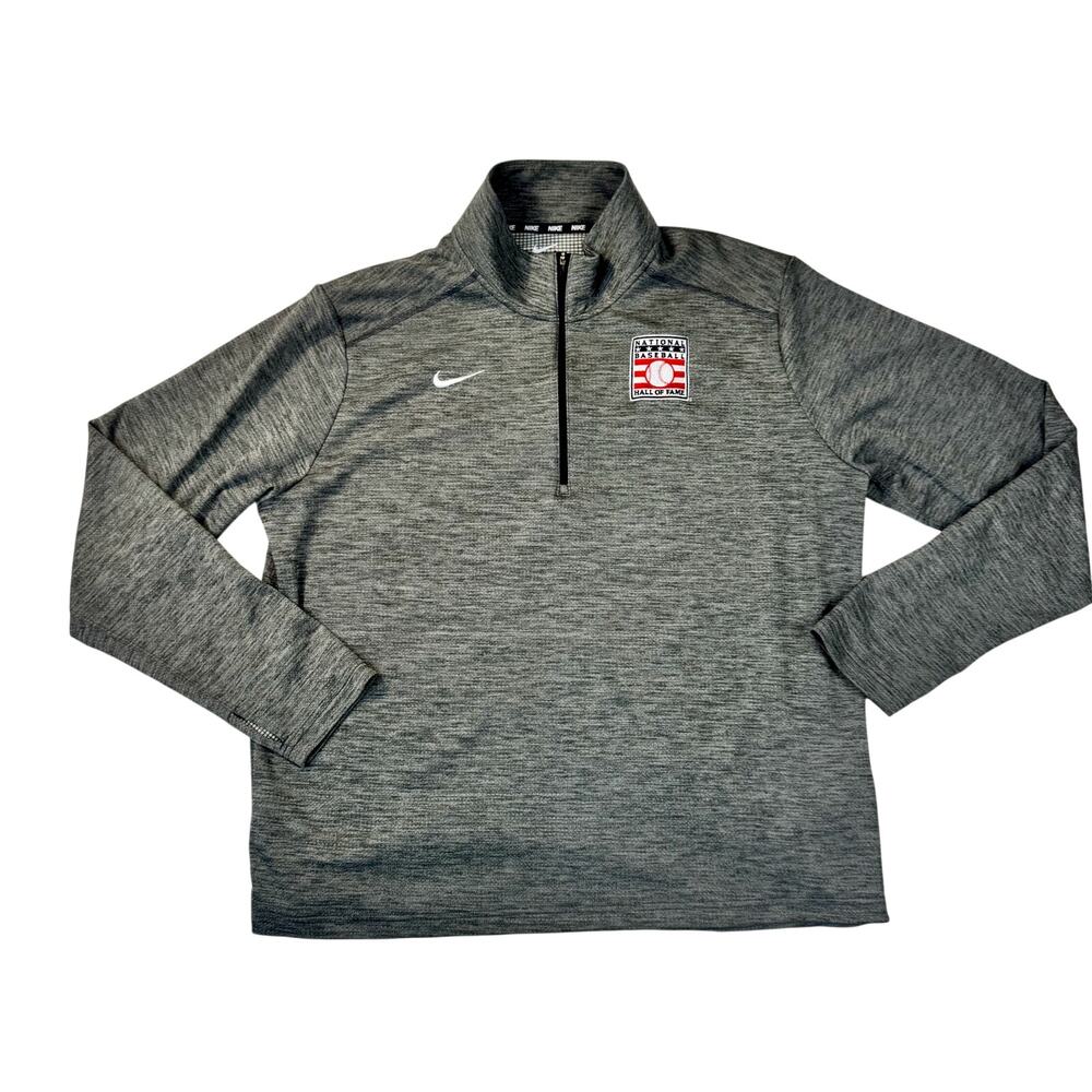 Nike Dri-FIT National Baseball Hall of Fame 1/4 Zip Pullover Gray Men's XL - Picture 2 of 16